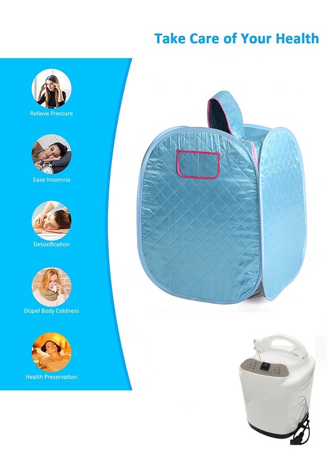 Arabest Portable Steam Sauna,One Person Sauna for Weight Loss Detox Relaxation at Home Personal Therapeutic Sauna,Blue  - Image 2