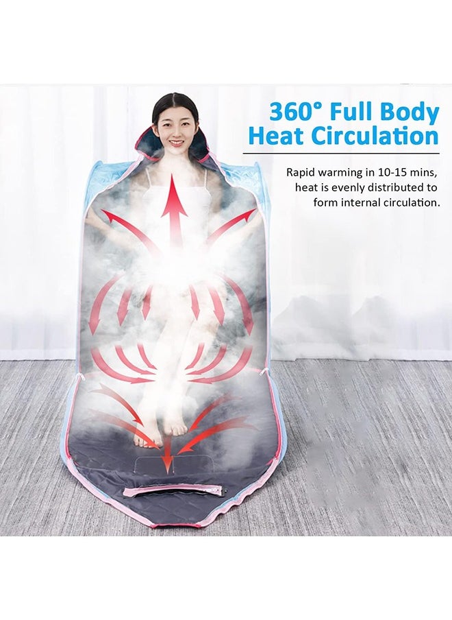 Arabest Portable Steam Sauna,One Person Sauna for Weight Loss Detox Relaxation at Home Personal Therapeutic Sauna,Blue  - Image 3