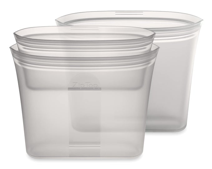 REUSABLE FOOD STORAGE BAGS 3 BAG SET GRAY 2 SANDWICH 1 SNACK SILICONE MEAL PREP CONTAINER MICROWAVE DISHWASHER AND FREEZER SAFE MADE IN THE USA