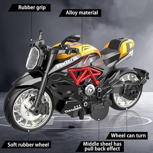 MLcnleS Alloy Metal Diecast Motorcycle Model Toy Set 4 Pack of 112 Scale DieCast Motorcycles Pull Back Function Toy Moto Bike for Kids Boys Girls and Collectors - Image 5