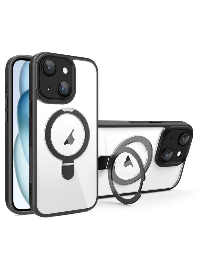 S-TOP Case For iPhone 15 Full Coverage Lens Film MagSafe Holder Transparent Phone Case - Image 1