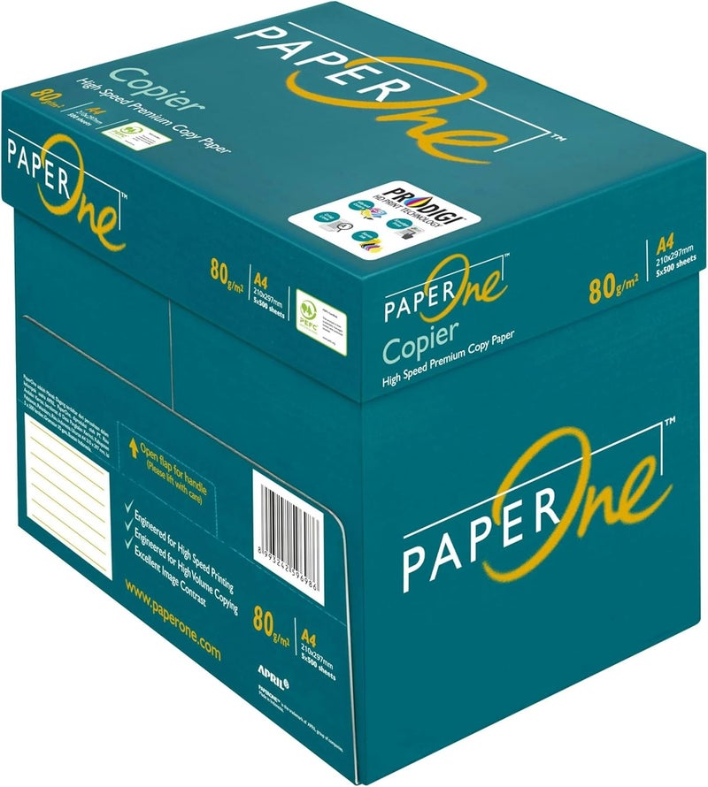 PaperOne™ Copier Premium Copy Paper, 80 GSM, A4 Size, 5 Reams per Carton Box - Image 1