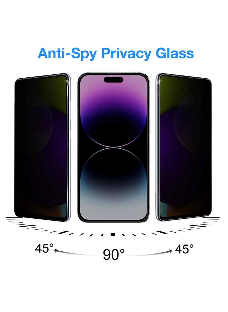 MOCOM 5D Anti-Spy Privacy Tempered Glass Screen Protector For iPhone 14 Pro Max Black  - Image 2