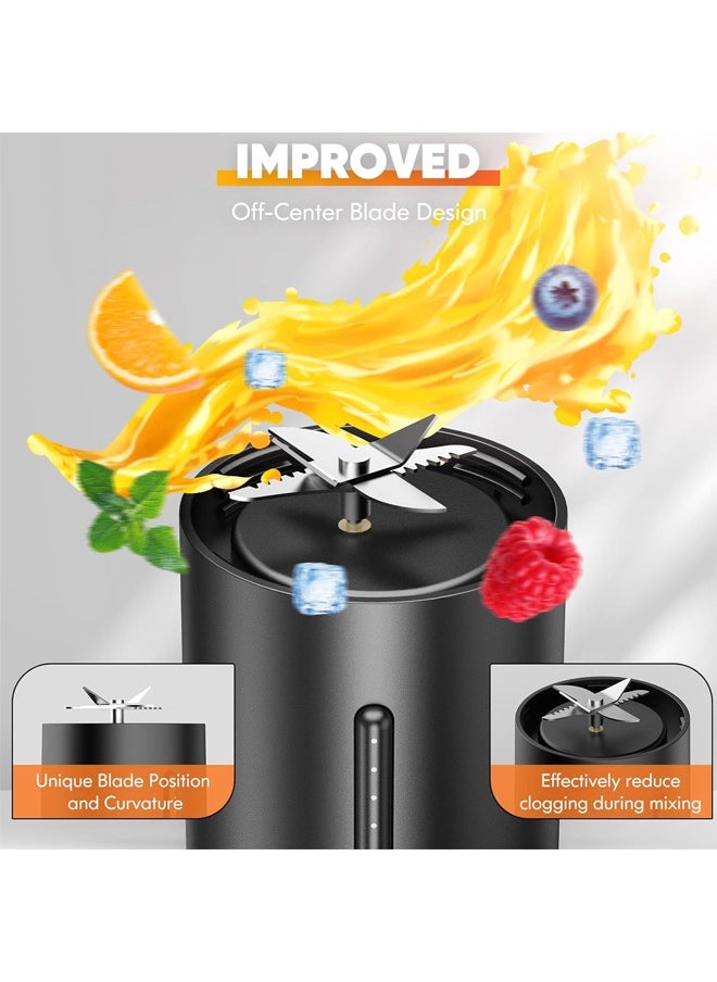 Zeemey - Portable Blender, Owaylon Personal Size Blender for Shakes and Smoothies with 6 Ultra Sharp Blades, 16 Oz Mini Blender USB Rechargeable Magnetic for Travel/Picnic/Office/Gym(Black) - Image 1