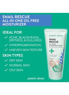 Peach Slices Peach Slices | Snail Rescue All-in-One Oil Free Face Moisturizer | 95% Snail Mucin | Lightweight, Long-Lasting Hydration | Silicone-Free | Face Cream | Skin Care | Clean & Cruelty-Free | 2.82 oz  - Image 2