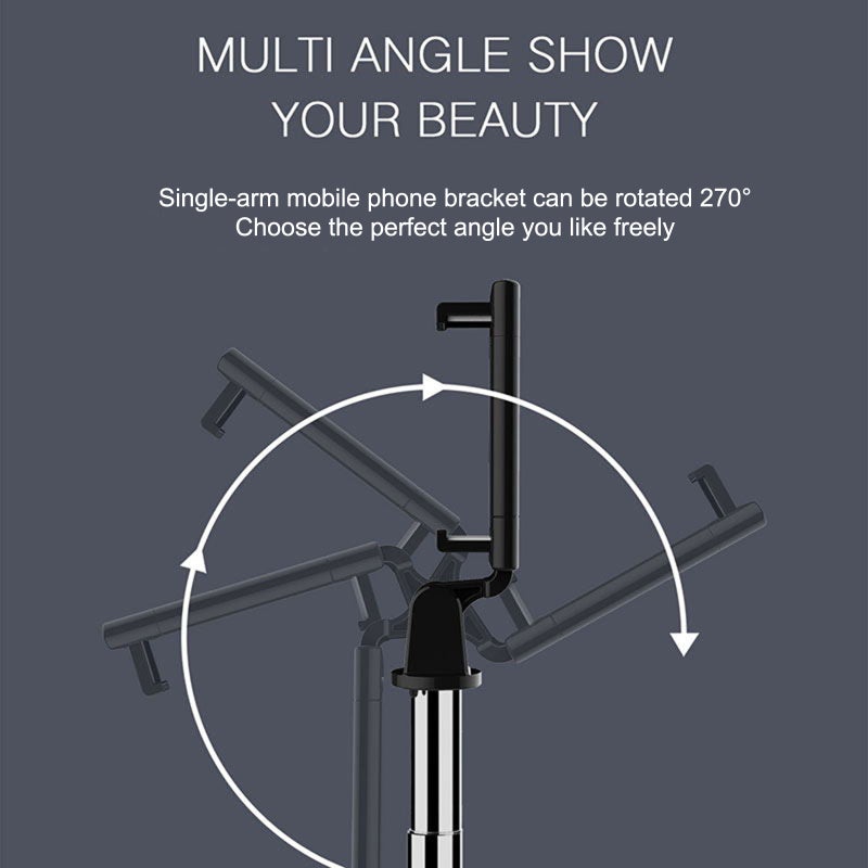 Selfie Stick 7.64in-27.6in Integrated Design Tripod Stand - Flexible 270° Rotation Wireless Remote for Travel Photography, Group Photos, Parties - Image 2