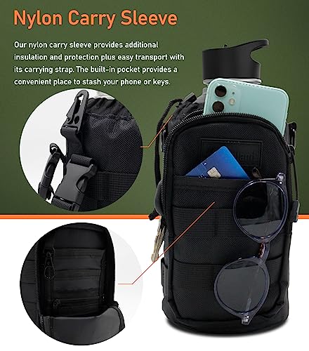 RANGLAND Filtered Half Gallon Water Bottle with Straw Lid - Large Insulated Bottle with Filter System, Includes Carrier Bag with Padded Shoulder Strap, 64oz (Stainless Steel) - Image 5