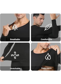 GUDOO Men's Thermal Underwear Sets Top and Long Johns Fleece Sweat Quick Drying Thermo Base Layer for Running Sport Ski and Any Occasion in Daily Life  - Image 2