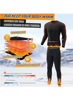 GUDOO Men's Thermal Underwear Sets Top and Long Johns Fleece Sweat Quick Drying Thermo Base Layer for Running Sport Ski and Any Occasion in Daily Life  - Image 4