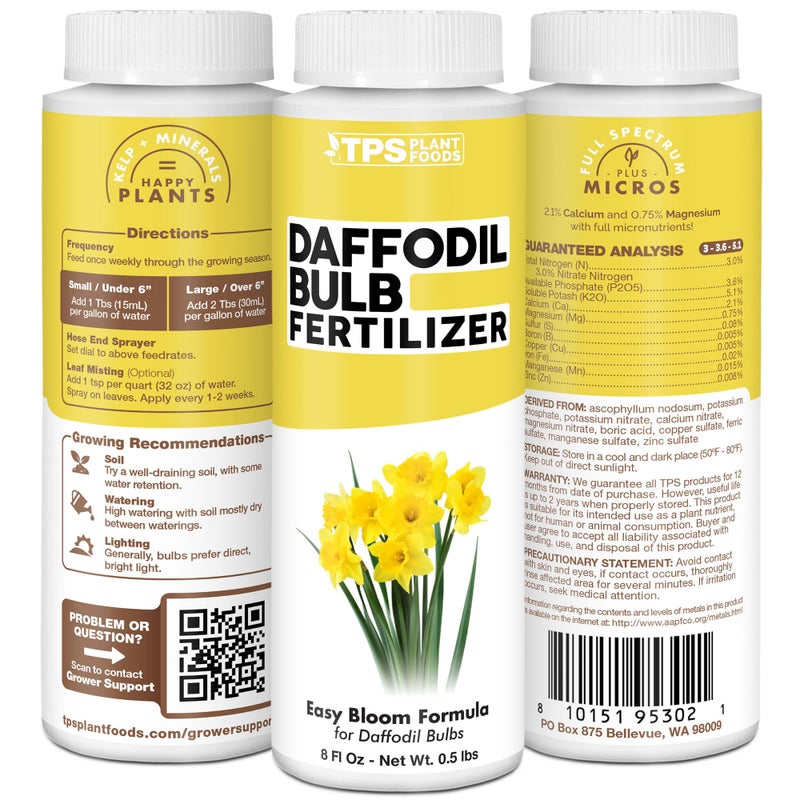 TPS NUTRIENTS Daffodil Fertilizer, Complete Liquid Daffodil Bulb Plant Food, 8 oz (250mL) - Image 5