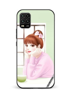 VR CREATIVE Protective Case Cover For Xiaomi Mi 10 Lite 5G Girl Having Tea Design Multicolour  - Image 1