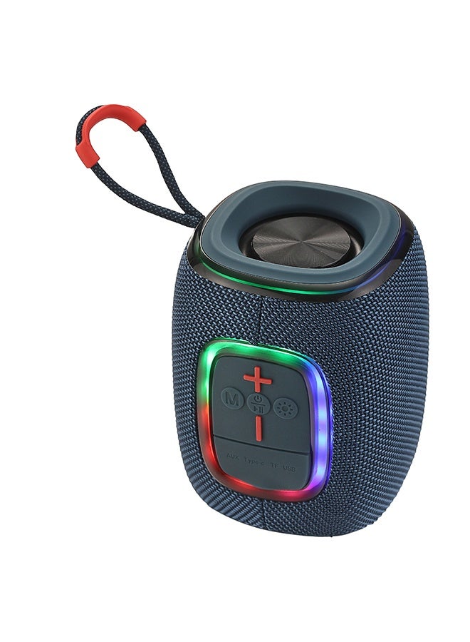 LAWAZIM Waterproof Bluetooth Speaker - 7W Blue Color With LED Light - Portable Wireless Speaker with Deep Bass, TF/USB/FM/Bluetooth Playback, and USB-C Charging - for Outdoor, Travel, and Indoor Use - Image 5