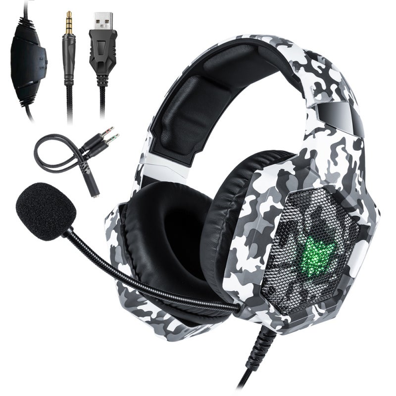 3.5mm Gaming Headset Camouflage Black Noise-canceling Microphone Stereo Over-ear Headphone - Superior Audio Performance Gaming Headset for PS4, New Xbox One, Smart Phone, Laptop - Image 2