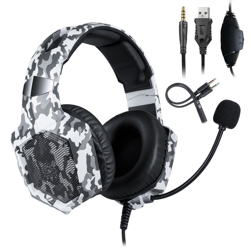 3.5mm Gaming Headset Camouflage Black Noise-canceling Microphone Stereo Over-ear Headphone - Superior Audio Performance Gaming Headset for PS4, New Xbox One, Smart Phone, Laptop - Image 1