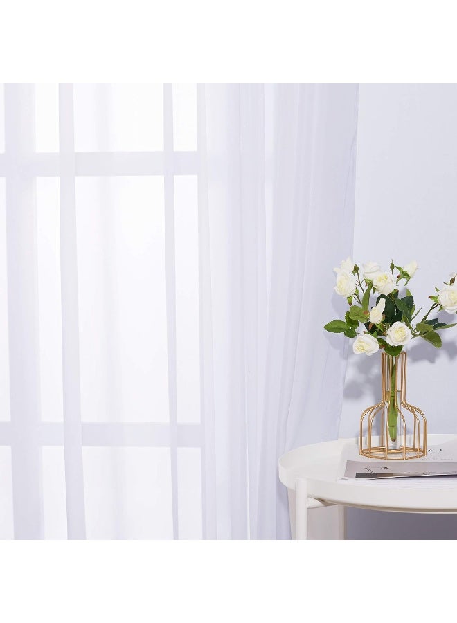 NICETOWN Patio Door Sheer Curtain - Vertical Voile Drape, Extra Wide Curtain Panel Window Treatment for Sliding Glass Door (White, 1 Piece, W100 x L84 inches) - Image 5
