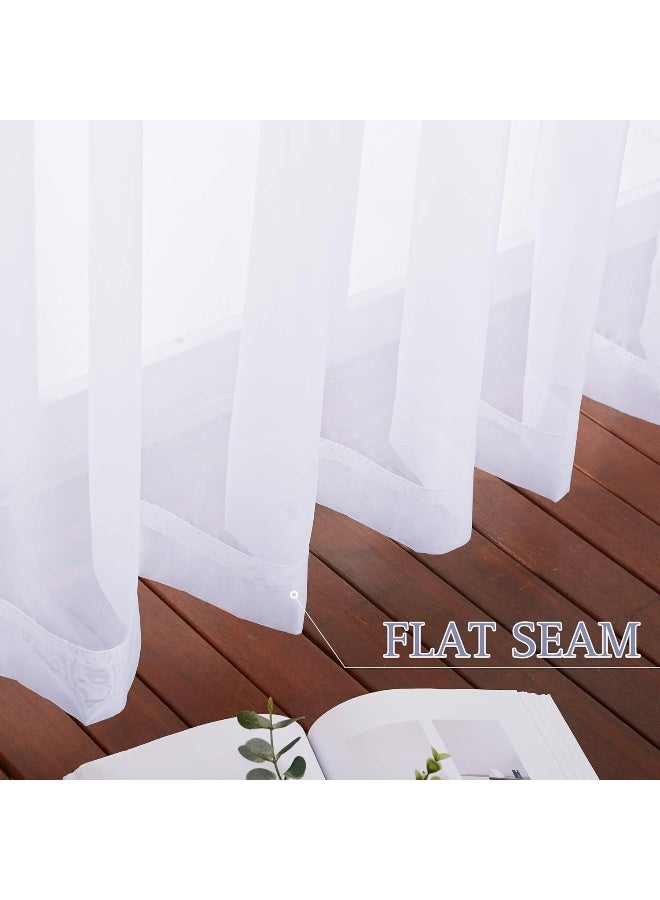 NICETOWN Patio Door Sheer Curtain - Vertical Voile Drape, Extra Wide Curtain Panel Window Treatment for Sliding Glass Door (White, 1 Piece, W100 x L84 inches) - Image 3