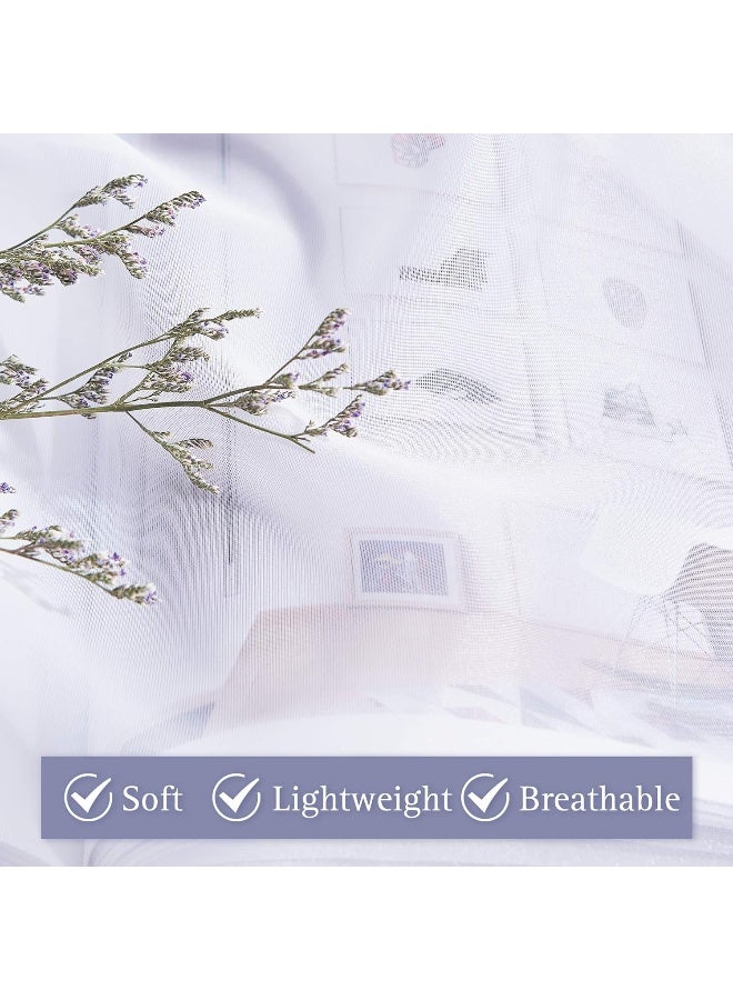 NICETOWN Patio Door Sheer Curtain - Vertical Voile Drape, Extra Wide Curtain Panel Window Treatment for Sliding Glass Door (White, 1 Piece, W100 x L84 inches) - Image 4