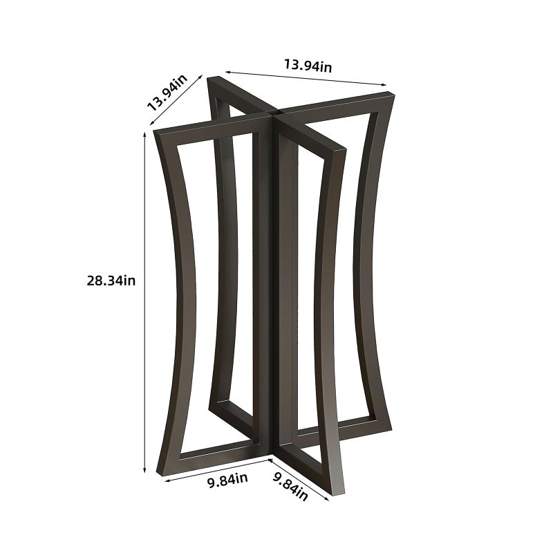 LBSLMJB Metal Desk Legs 28 Inch, Heavy Duty Wrought Iron Base for Glass, Marble, and Wooden Table Tops, Home, Kitchen, and Office Desk Legs (Black) - Image 3