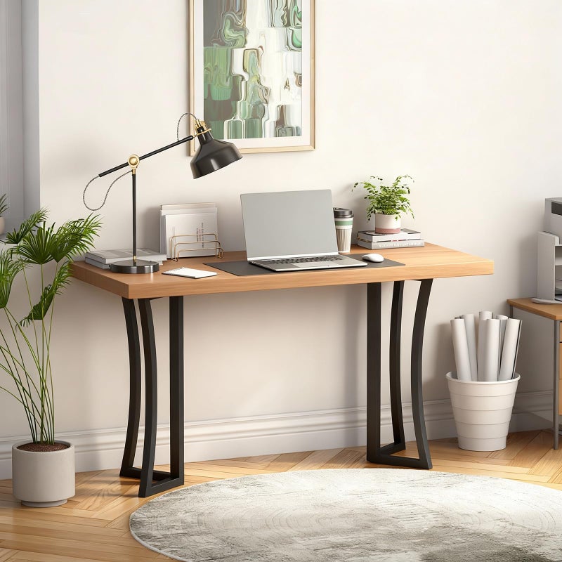 LBSLMJB Metal Desk Legs 28 Inch, Heavy Duty Wrought Iron Base for Glass, Marble, and Wooden Table Tops, Home, Kitchen, and Office Desk Legs (Black) - Image 2