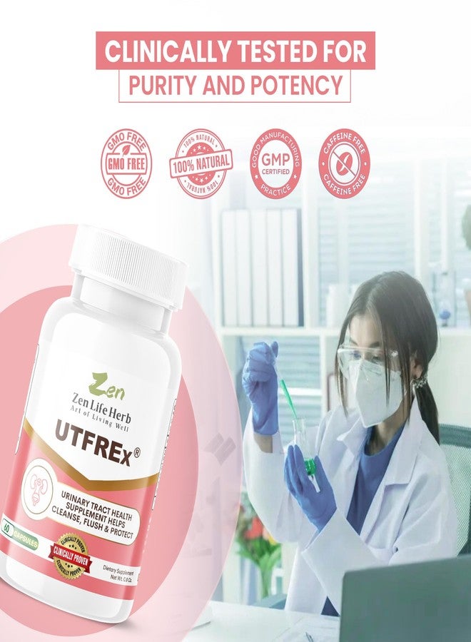 ZEN LIFE HERB زين لايف هيرب يو تي إف آر إي إكس - سريع المفعول - يعزز صحة المسالك البولية، يدعم صحة الجهاز المناعي والجهاز البولي، خالٍ من الفيتامينات والمعادن والبريبايوتكس والسكر، مكمل غذائي نباتي (60 كبسولة) - Image 5