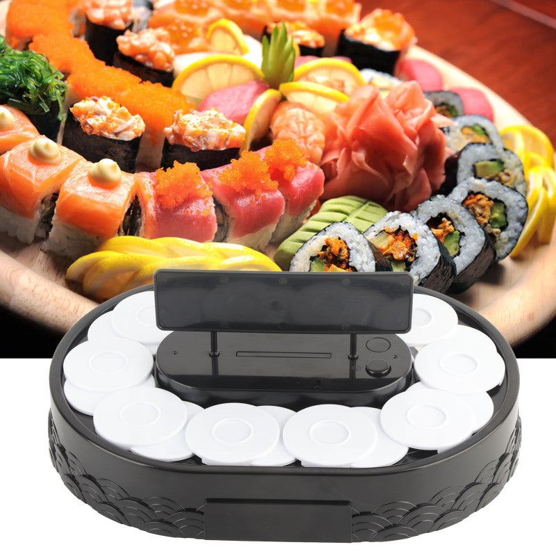 Rotary Sushi Machine: Food Grade ABS Material, Easy To Use, Multiple Small Trays - Multipurpose Display Automatic Rotating Table for Home, Stores, Wedding, Trade Show - Image 3