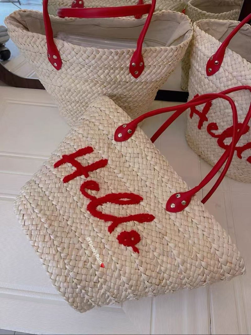 Cross New 2025Ins Fashion Handmade Semi-Finished Straw Bag Seaside Beach Leisure Travel Vacation Mitsubishi Straw - Image 5