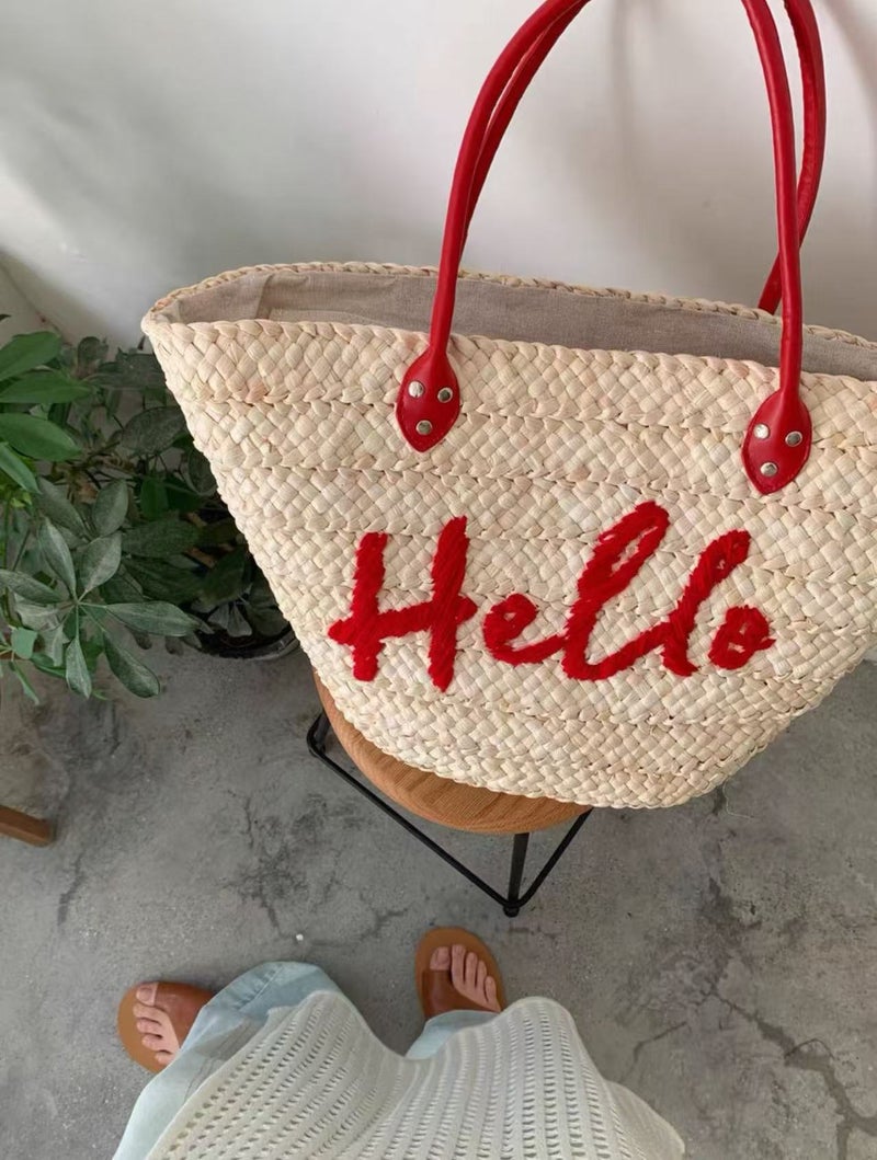 Cross New 2025Ins Fashion Handmade Semi-Finished Straw Bag Seaside Beach Leisure Travel Vacation Mitsubishi Straw - Image 4