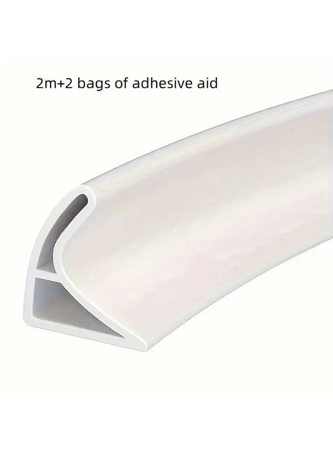 78 74 Inch PVC Shower Threshold Water Dam Barrier For Dry Wet Separation Self Adhesive Seal Strip - Image 4