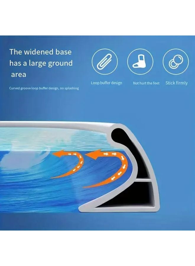 78 74 Inch PVC Shower Threshold Water Dam Barrier For Dry Wet Separation Self Adhesive Seal Strip - Image 2