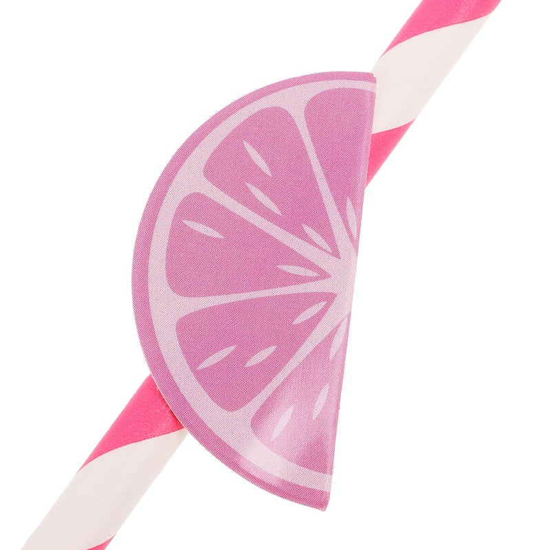 Pink Orange Shaped Disposable Paper Straws 30pcs For Holiday Party Drinks - Image 4