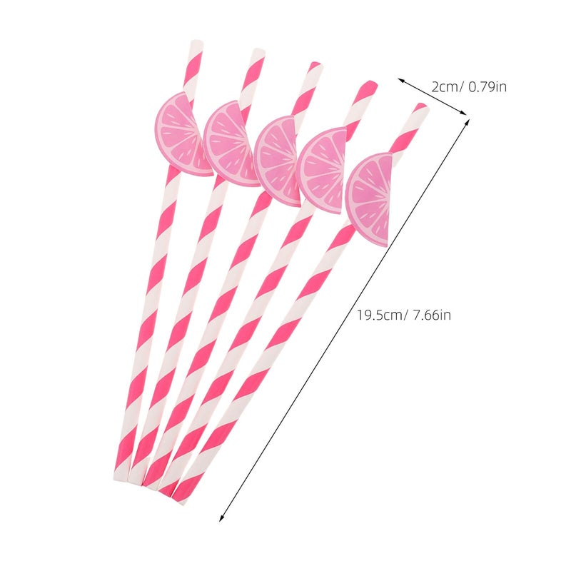Pink Orange Shaped Disposable Paper Straws 30pcs For Holiday Party Drinks - Image 3