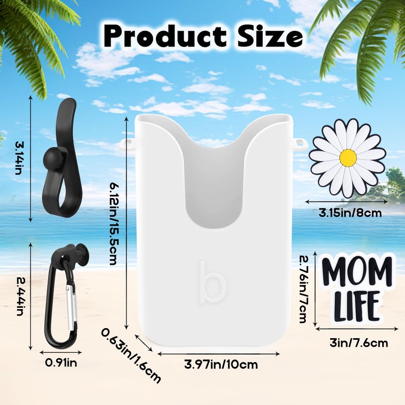 Oudizz Silicone Phone Holder Compatible with Bogg Bag, Phone Case Holder Charms Accessory for All Bogg Bags and Beach Bag, Phone Holder Attachment for Beach Tote Bags, With 2Pcs Charms u0026 2Pcs Key Hooks - Image 2