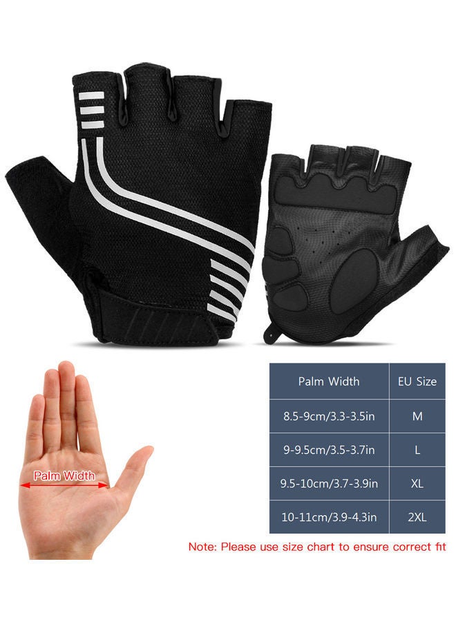 NIBEMINENT Men Mountain Bike Gloves Shock-absorbent Half Finger Biking Anti-slip Breathable Cycling for L - Image 5