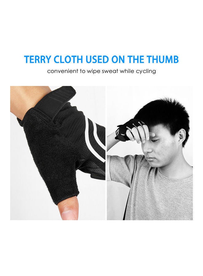 NIBEMINENT Men Mountain Bike Gloves Shock-absorbent Half Finger Biking Anti-slip Breathable Cycling for L - Image 4
