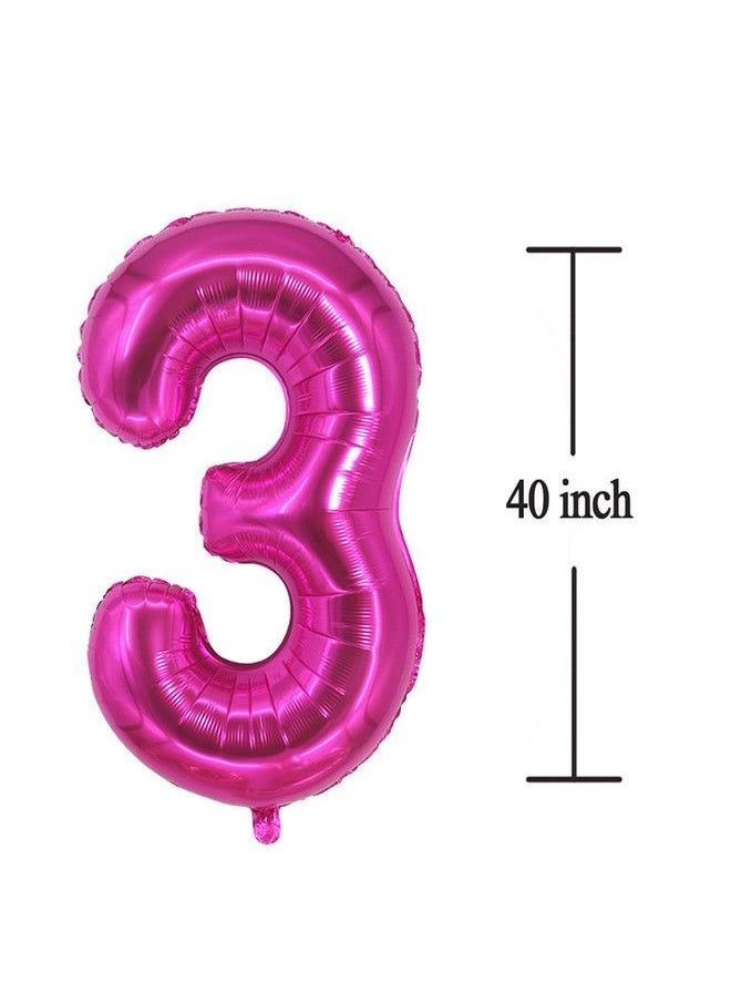 JONHAMWELBOR Hot Pink Number 30 Balloon Dark Pink Number 30 Balloon Jumbo Giant Big Large Number 30 Foil Mylar Balloons For Women Men 30Th Birthday Party 30 Anniversary Decorations Supplies 40 Inch  - Image 3