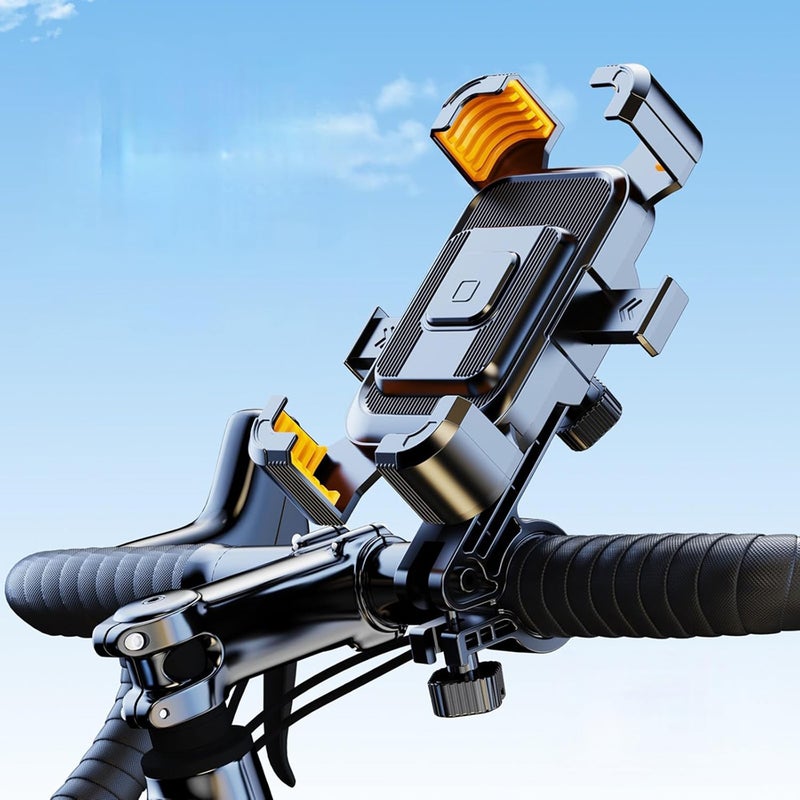 Bike Phone Holder, Motorcycle Mount Phone Holder, Handlebar Cell Phone Clamp, Scooter Phone Clip for iPhone Samsung