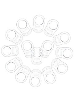 Patelai 15 Pieces Soft Silicone Baby Pacifier Clips Holders Silicone Adapter Rings Holder Baby Nipple Rings Baby Dummy Pacifier Holder For Baby Pacifiers (Transparent)  - Image 1
