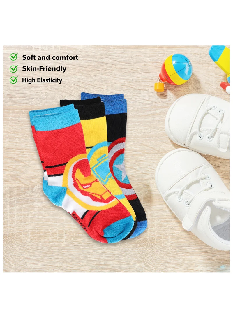 مارفل Marvel Avengers Socks, Ankle Crew Socks for Kids (2 to 4 Years), Pack of 3 socks