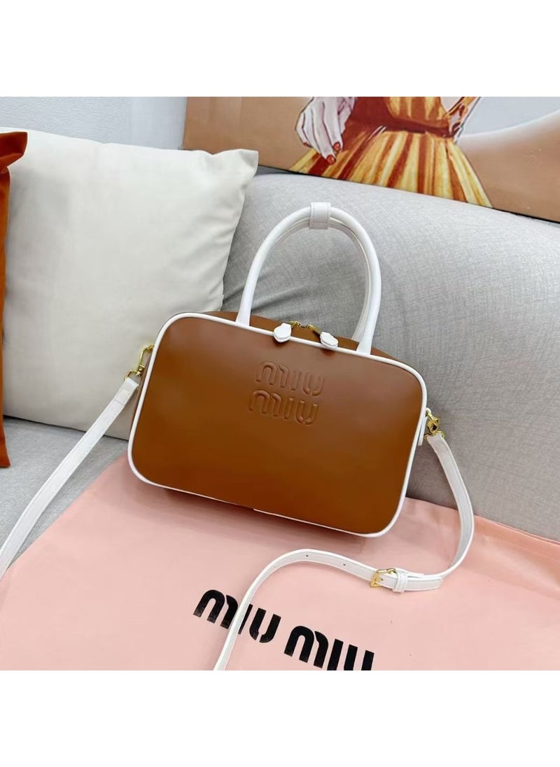 Miu Miu Leather Briefcase Patchwork Handbag Shoulder Crossbody Bag 30*23CM  - Image 2