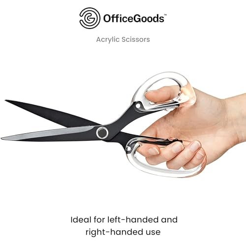 OfficeGoods 9” Stainless Steel Acrylic Scissors for Office and Home - Aesthetic and Sharp All Purpose Scissors, Perfect for Sewing, Arts and Crafts - Matte Black - Image 5
