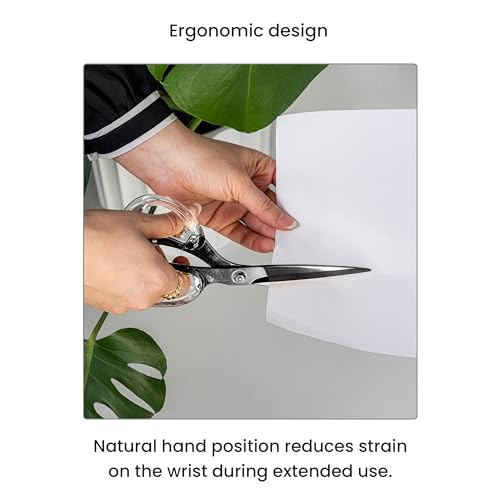 OfficeGoods 9” Stainless Steel Acrylic Scissors for Office and Home - Aesthetic and Sharp All Purpose Scissors, Perfect for Sewing, Arts and Crafts - Matte Black - Image 3