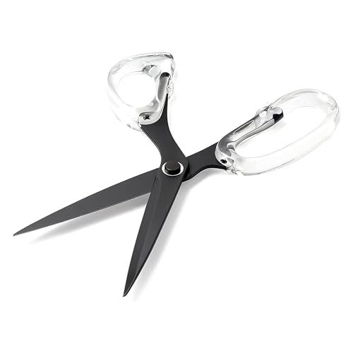OfficeGoods 9” Stainless Steel Acrylic Scissors for Office and Home - Aesthetic and Sharp All Purpose Scissors, Perfect for Sewing, Arts and Crafts - Matte Black - Image 1