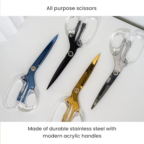 OfficeGoods 9” Stainless Steel Acrylic Scissors for Office and Home - Aesthetic and Sharp All Purpose Scissors, Perfect for Sewing, Arts and Crafts - Matte Black - Image 2