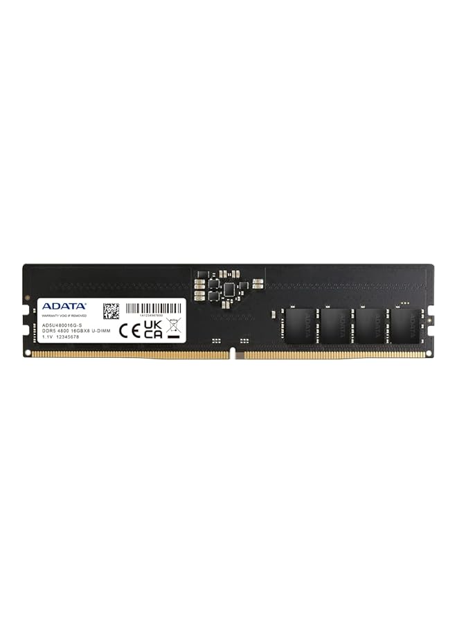 ADATA Ad5U480016G S Premier 16Gb 4800Mhz U Dimm Single Memory Module Ddr5 Ram Black - Image 1