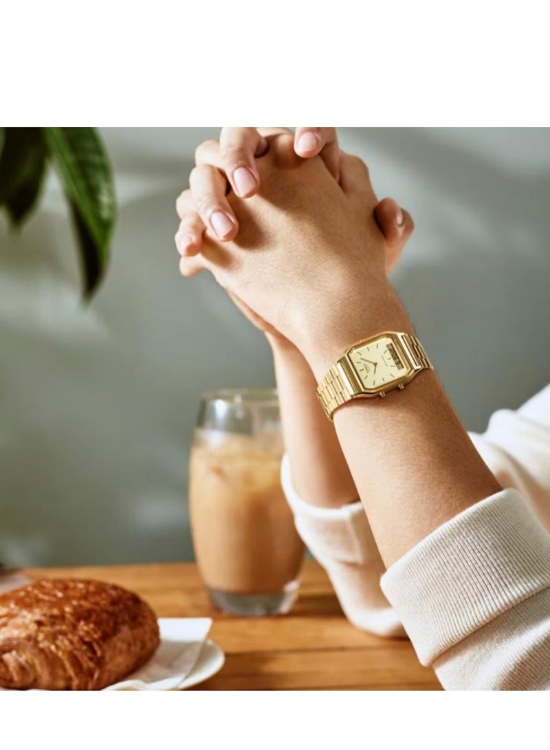 CASIO Men's Water Resistant Analog & Digital Quartz Watch AQ-230GA-9DMQ - 30 mm - Gold - Image 2