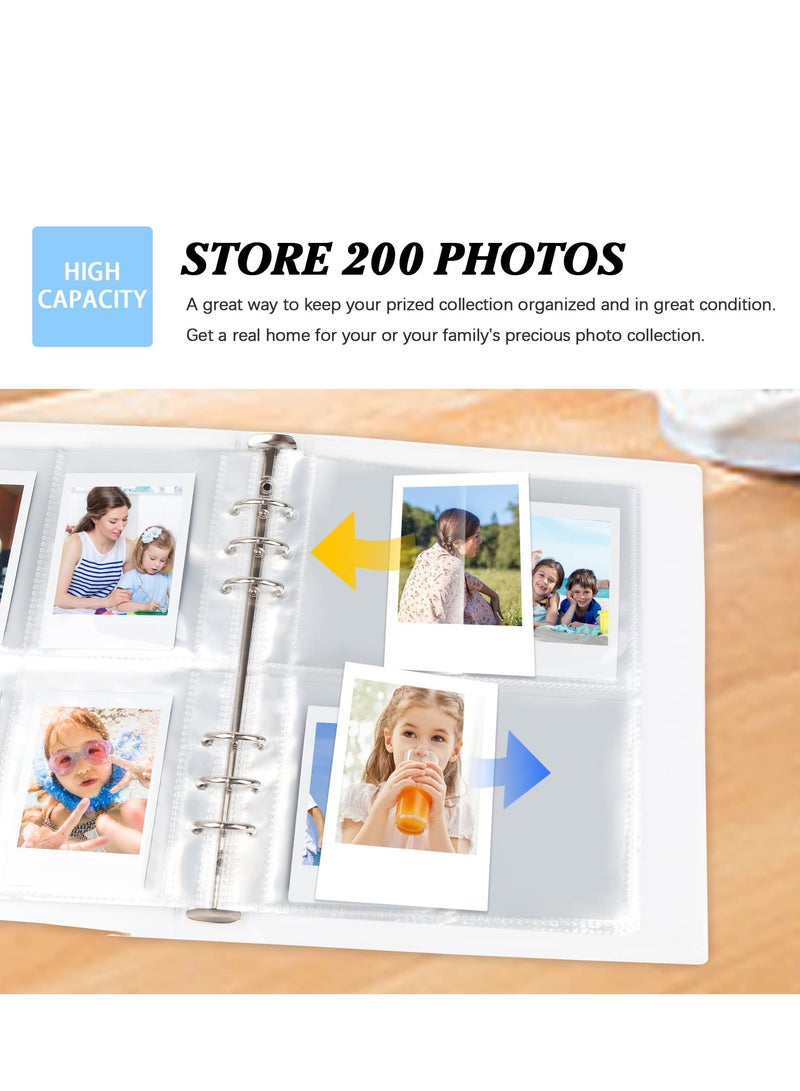 KASTWAVE 200 Pockets 3 Inch Mini Album for Fujifilm Instax Camera, Loose Leaf Insert Album, Love Daisy Hollow Photo Card Holder Book, Business Card Holder, Instax Mini Album Book (Purple) - Image 4