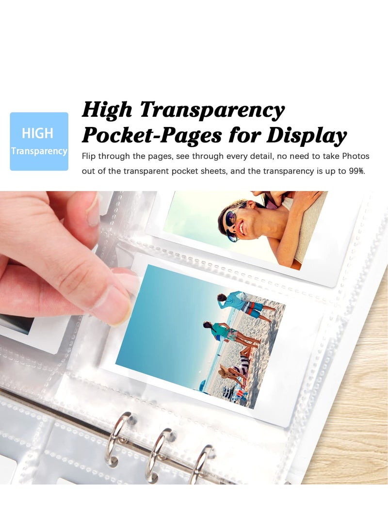 KASTWAVE 200 Pockets 3 Inch Mini Album for Fujifilm Instax Camera, Loose Leaf Insert Album, Love Daisy Hollow Photo Card Holder Book, Business Card Holder, Instax Mini Album Book (Purple) - Image 2