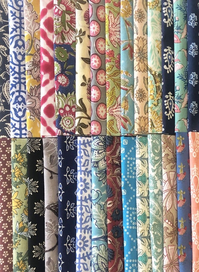 AVKA Studio Craftbot Assorted Indian Cloth Napkins - Block Print 100% Cotton Fabric Napkins - 18x18 - Set of 12 Mixed Multicolor Dinner Napkins - Image 3