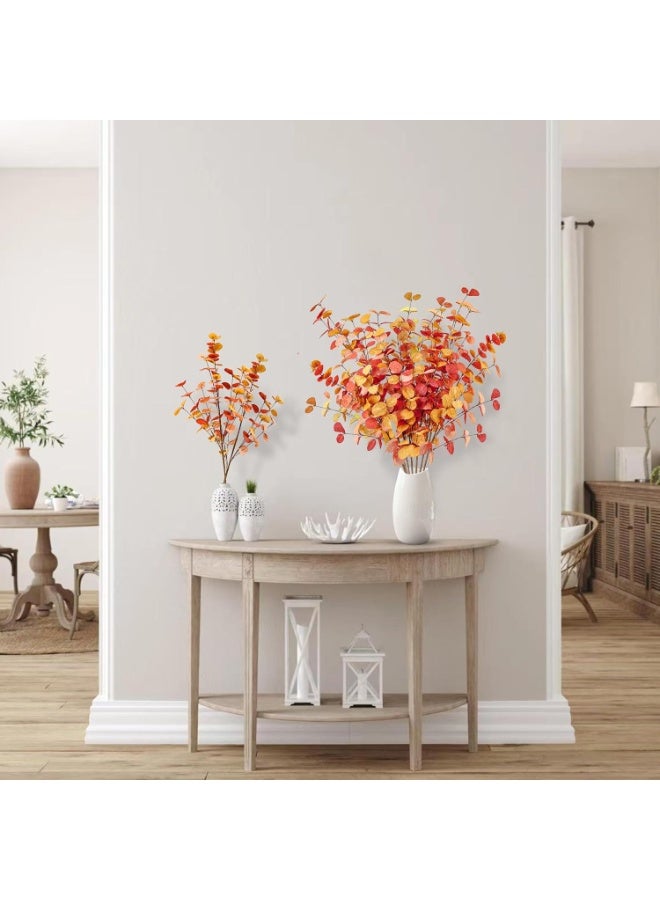 6 Pcs Artificial Fall Eucalyptus Stems Fall Eucalyptus Leaves Autumn Leaf Branches Faux Fall Decorations for Home Floral Arrangement Autumn Festival Thanksgiving Decor - Image 5