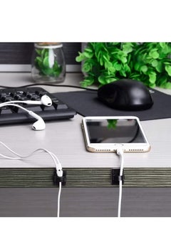 Generic 100 -piece bonding cable clip, plastic cable and cable organizer cable storage management clip family office -black, white  - Image 4